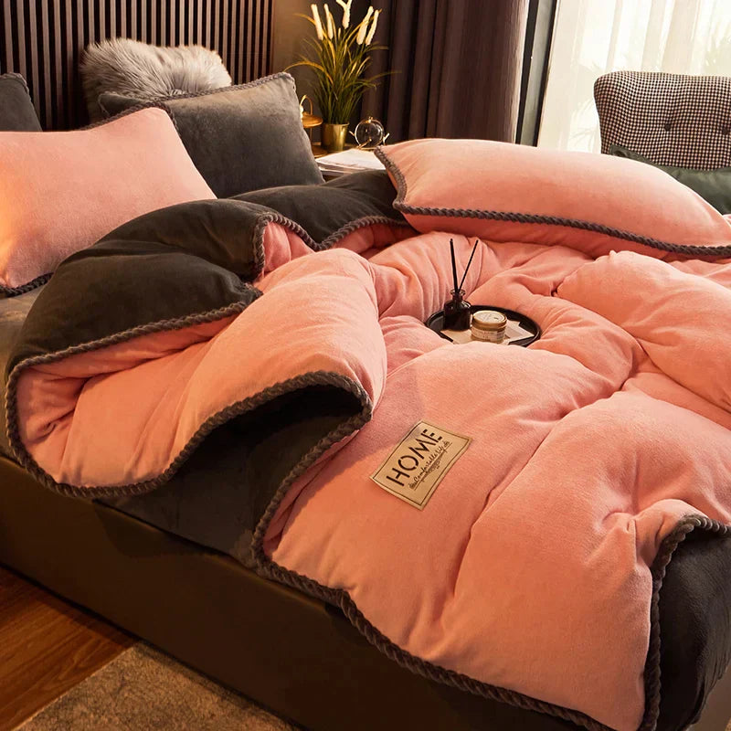 Maliben | Luxury Velvet Fleece Duvet Cover Set - Plushhaven