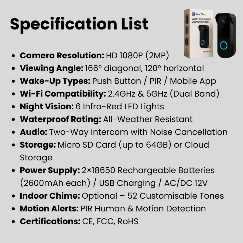 Maliben | Wireless Smart Video Doorbell | No Subscription Needed | High-Definition Camera Doorbell