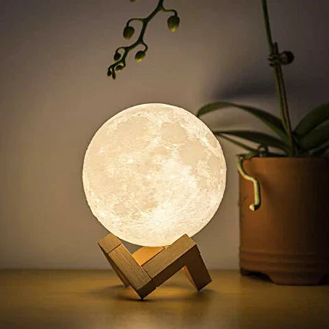 Maliben | Magical Moon Lamp - With Wireless Touch Control And Wooden Stand