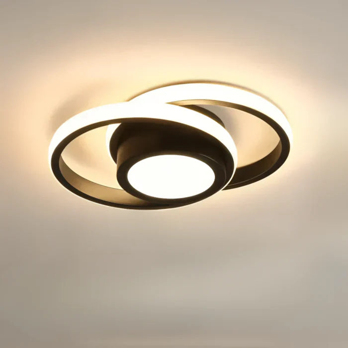 Maliben | Modern Led Ceiling Lamp With Double Ring Design - Twilight Rings