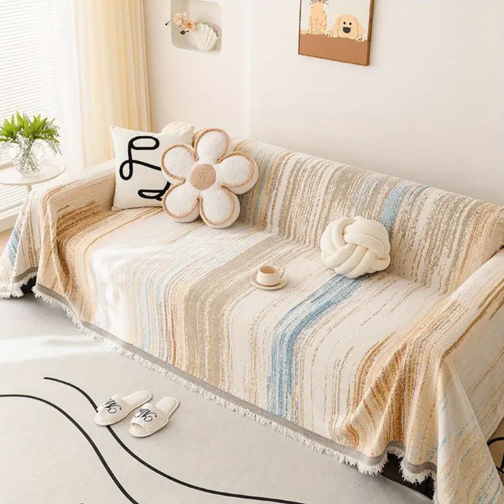 Maliben | Serene Stripes Sofa Cover