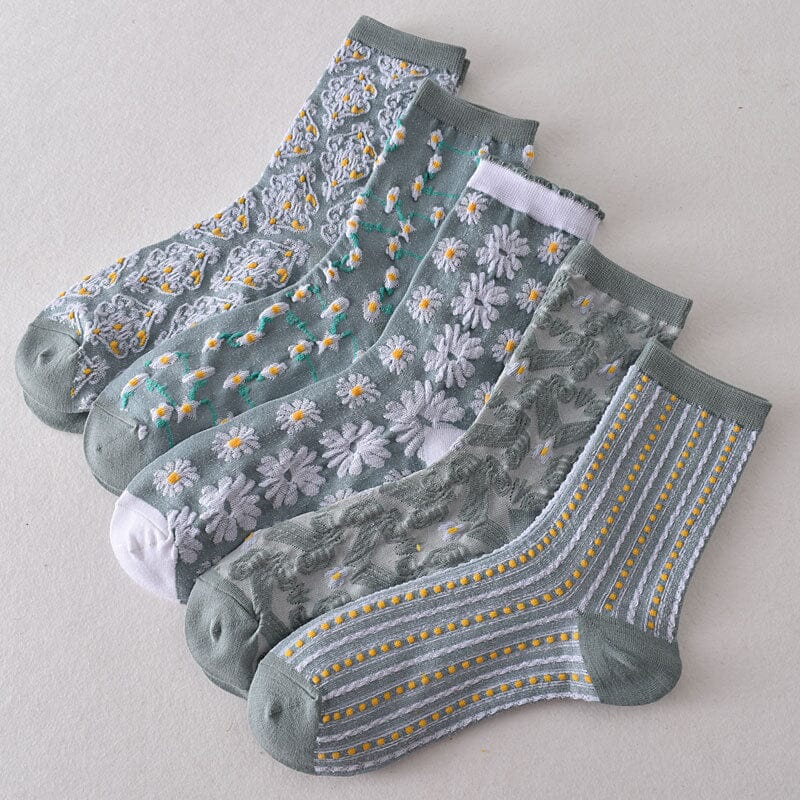 Maliben | Women's Floral Cotton Socks (10 Pairs)