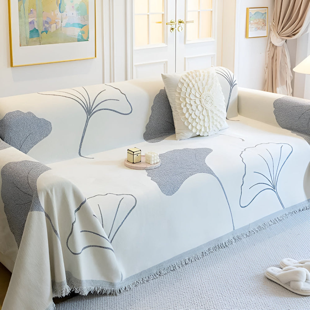 Maliben | Pastoral Style Ginkgo Leaf Sofa Cover