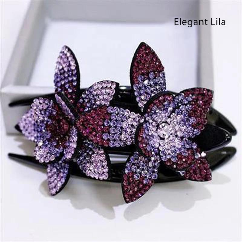 Maliben | Rhinestone Double Flower Hair Clip