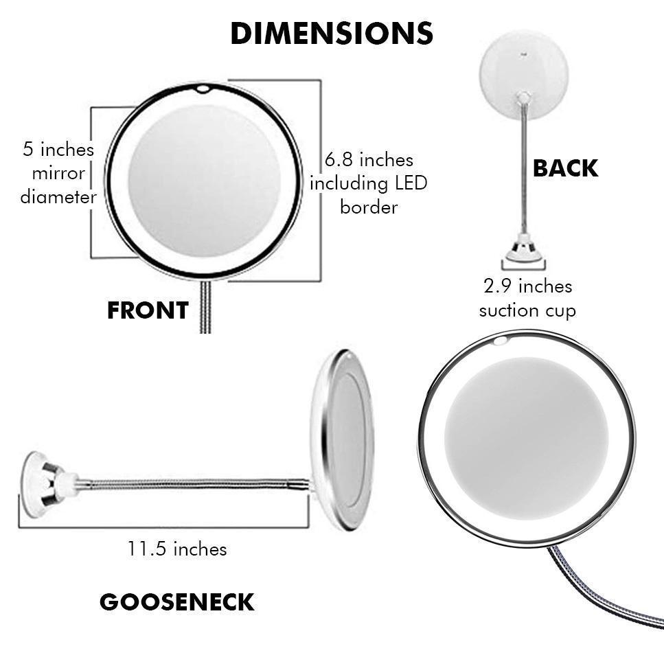 Maliben | 10x Zoom Led Makeup Mirror