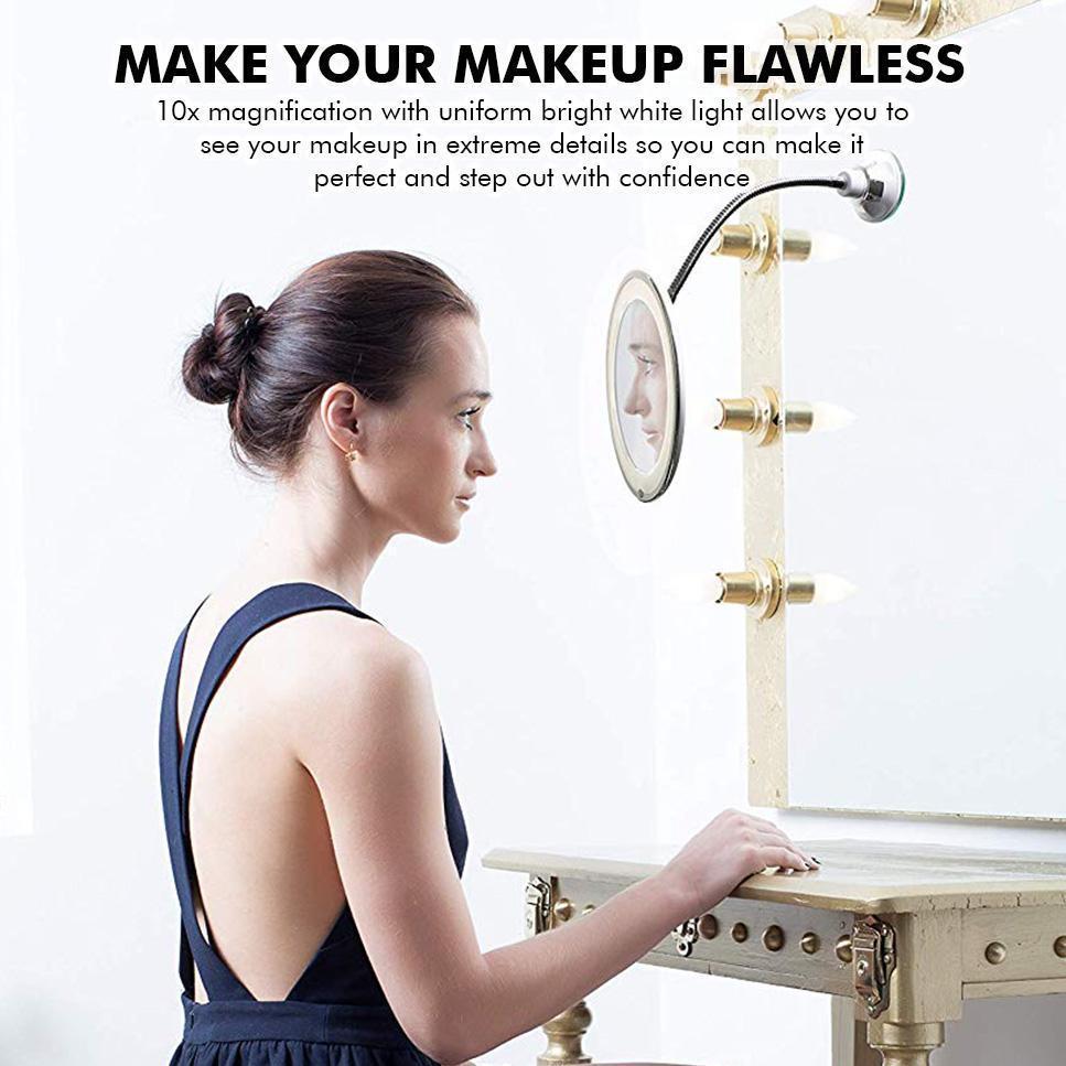 Maliben | 10x Zoom Led Makeup Mirror