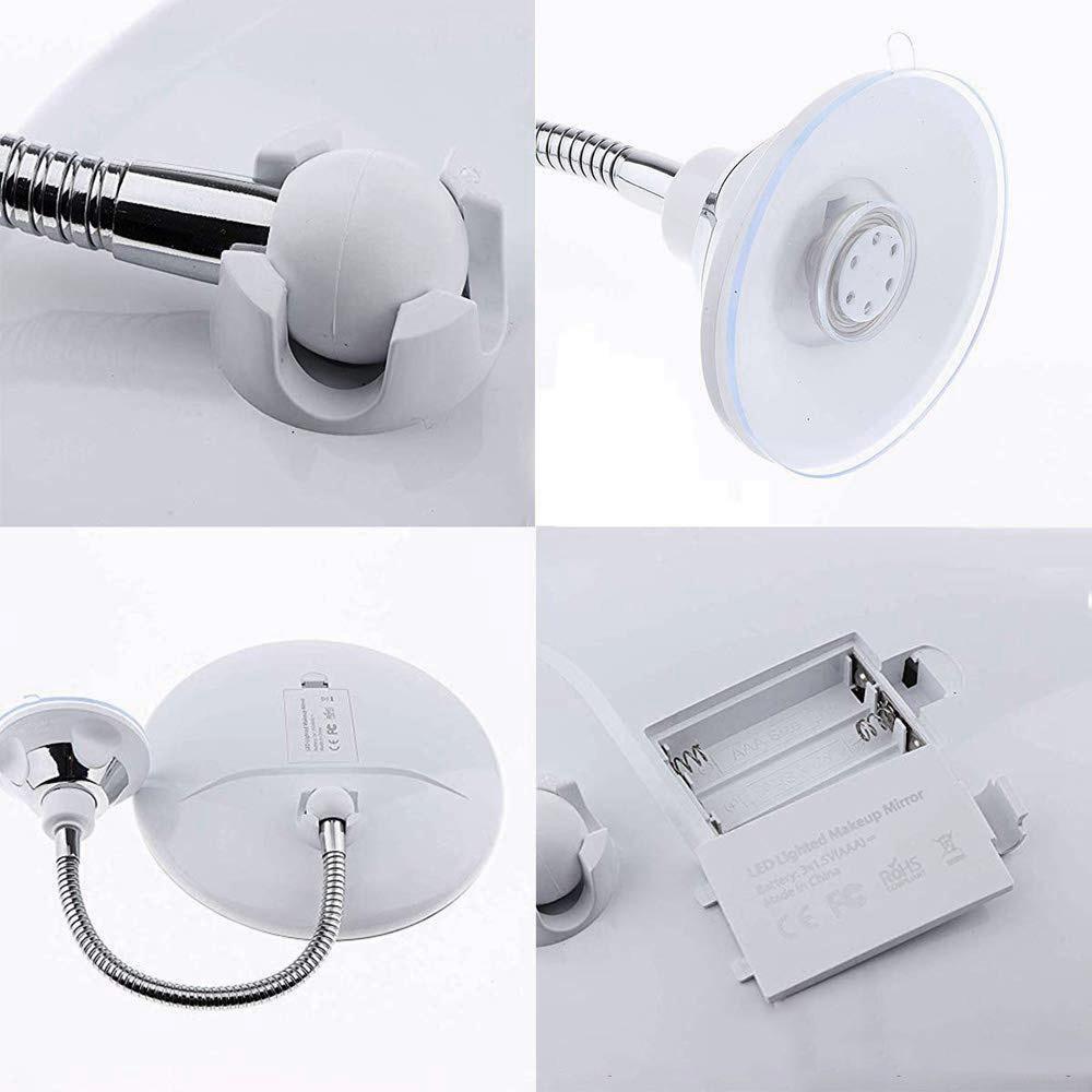 Maliben | 10x Zoom Led Makeup Mirror