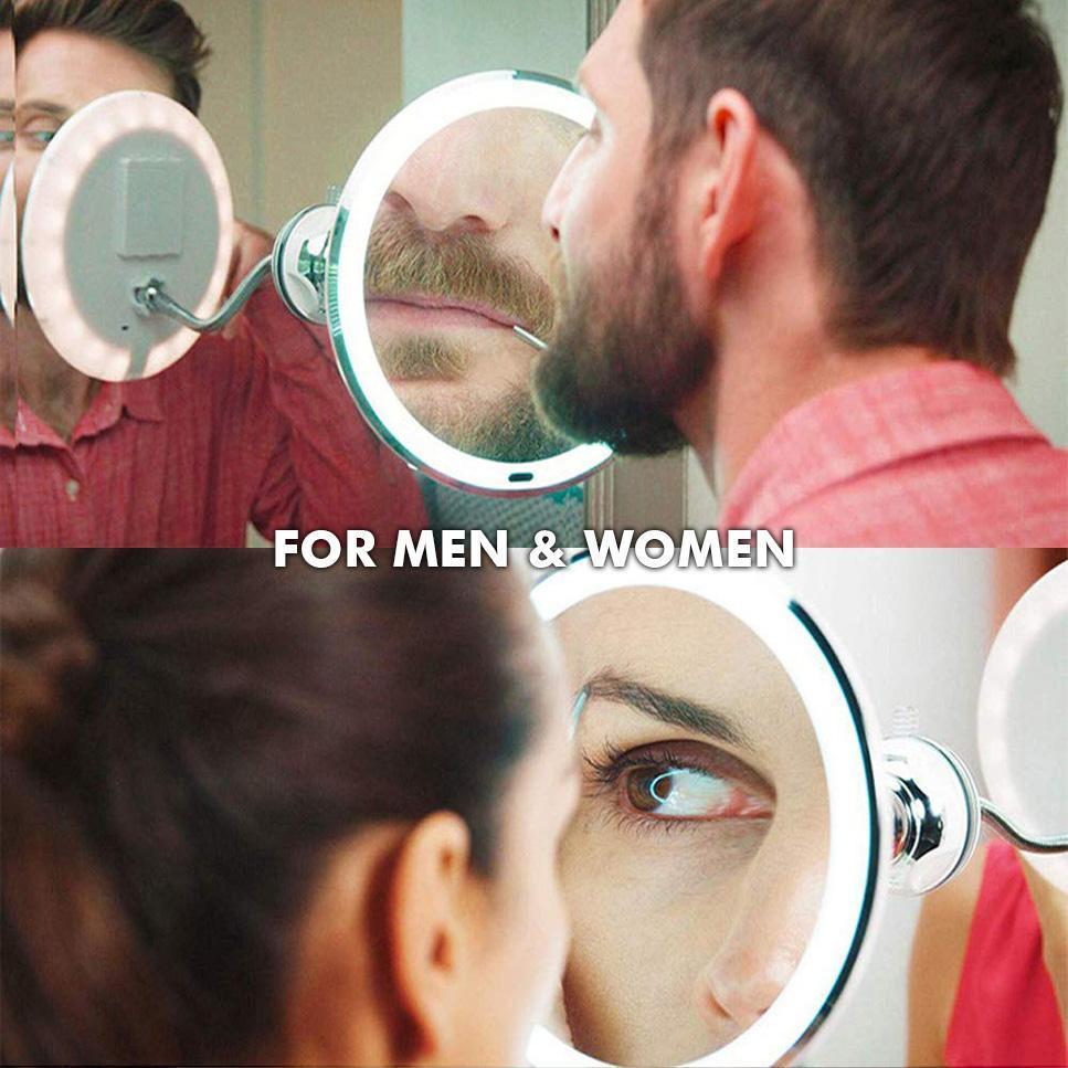 Maliben | 10x Zoom Led Makeup Mirror