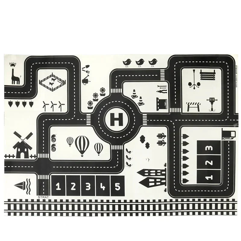 Maliben | Fun On Wheels – Traffic Play Mat For Kids