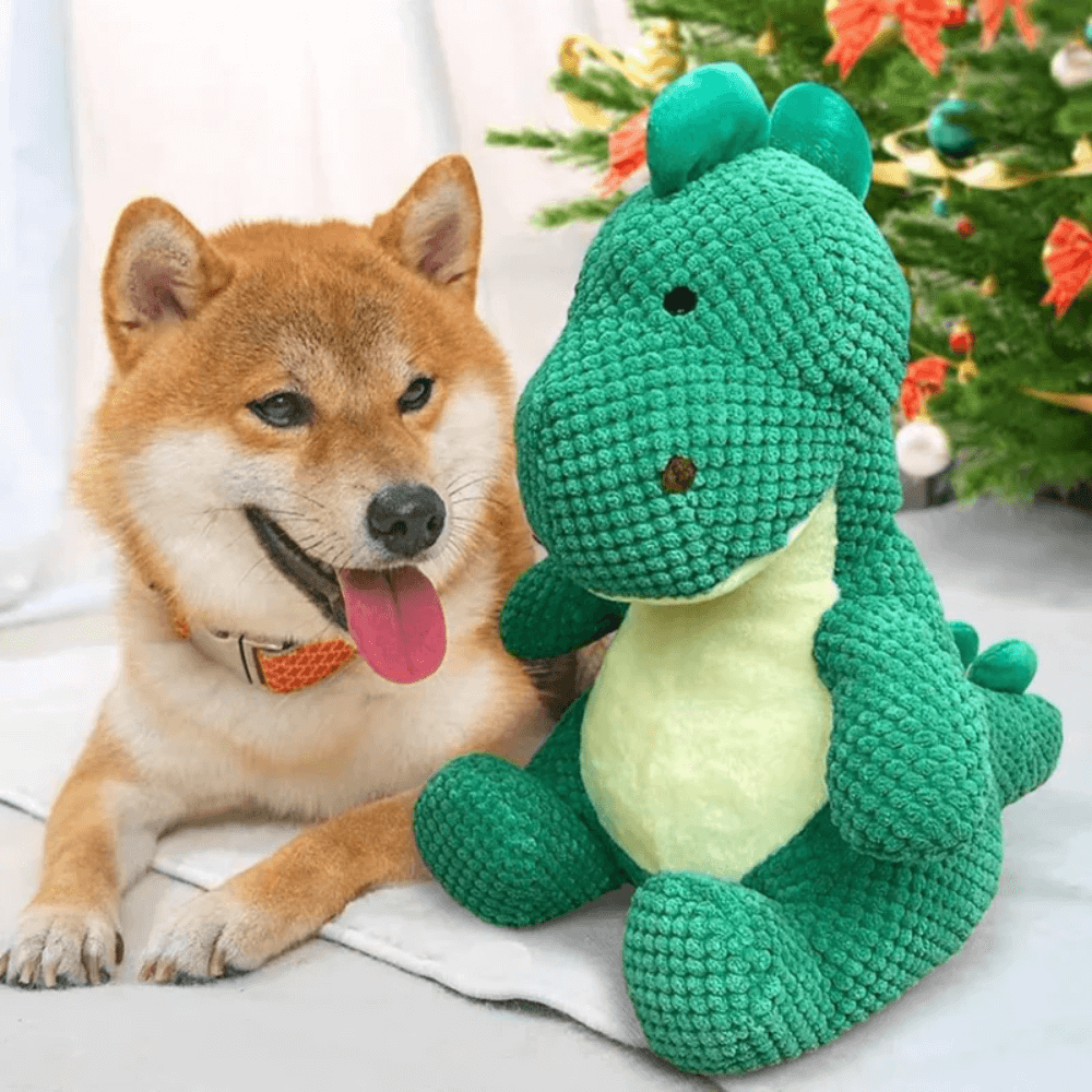 Dino Chew Plush Dog Toy