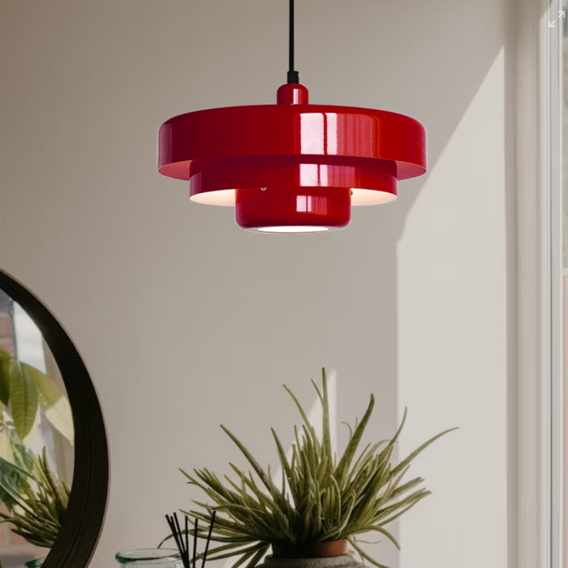 Maliben | Vintage Italian Pendant Light – Elegant Orange & Green Hanging Light For Modern Homes