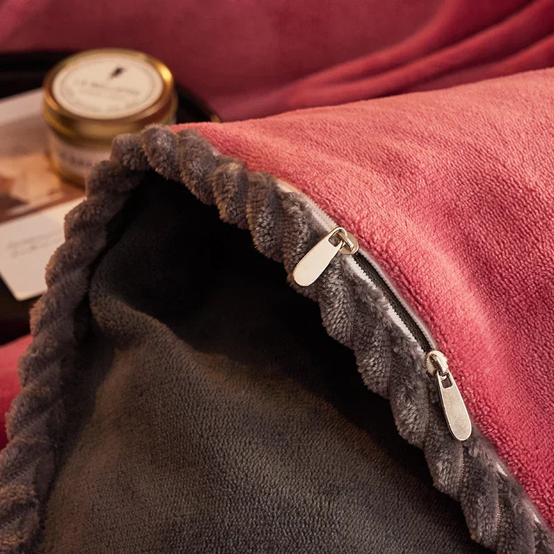 Maliben | Luxury Velvet Fleece Duvet Cover Set - Plushhaven