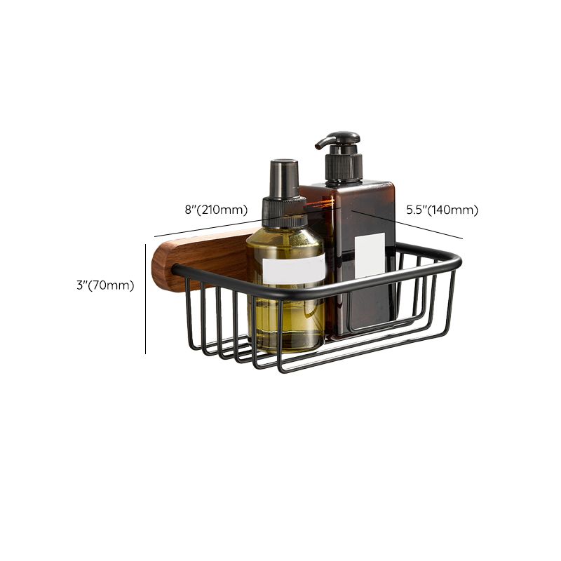Maliben | Wood And Aluminum Bath Accessory Set Black Bathroom Accessory Kit