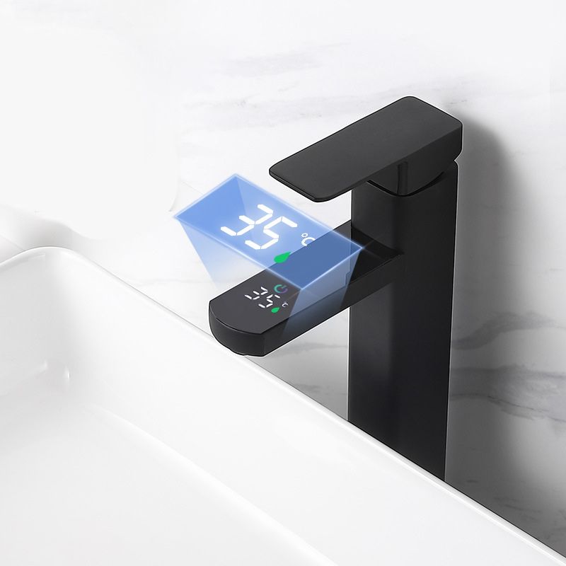 Maliben | Contemporary Sink Faucet Digital Display Monochrome Low Arch Basin Bathroom Sink