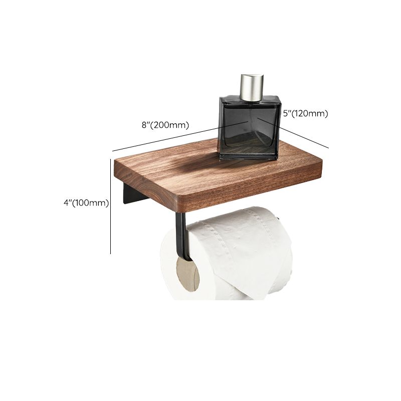 Maliben | Wood And Aluminum Bath Accessory Set Black Bathroom Accessory Kit