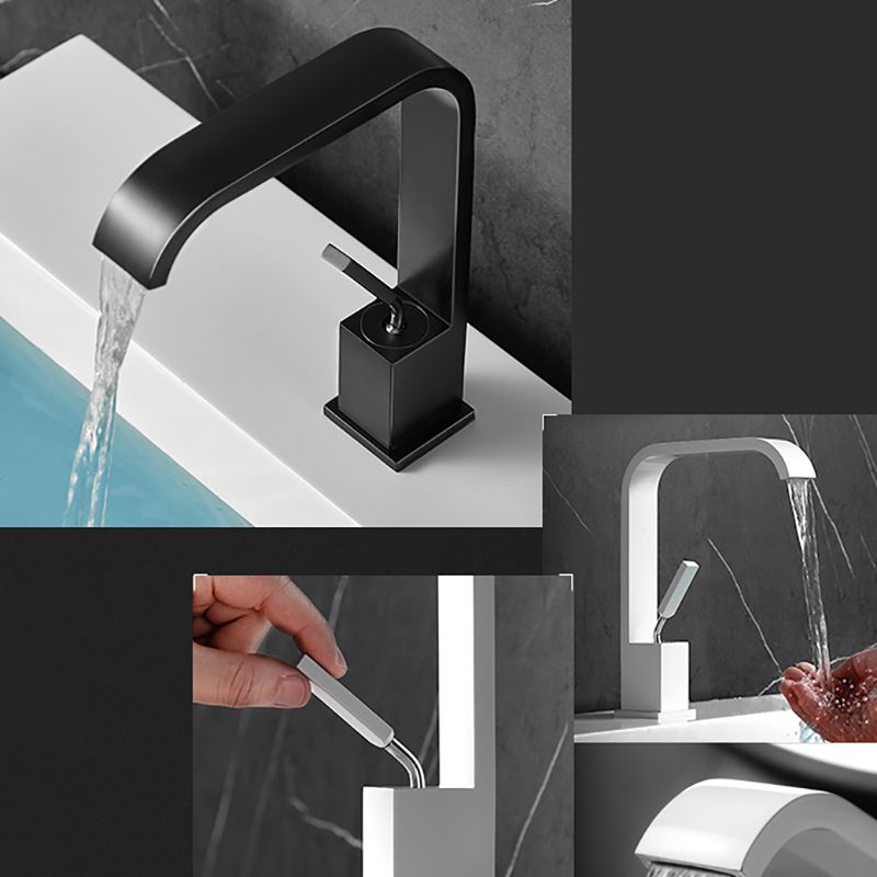 Maliben | Waterfall Spout Widespread Sink Faucet Modern Metal Widespread Sink Faucet