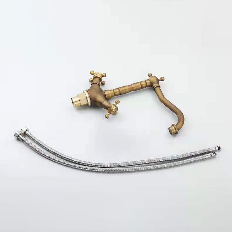 Maliben | Industrial Widespread Bathtub Faucet With Cross Handles Sink Faucet