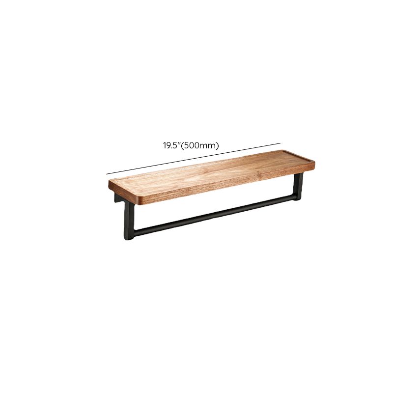 Maliben | Wood And Aluminum Bath Accessory Set Black Bathroom Accessory Kit