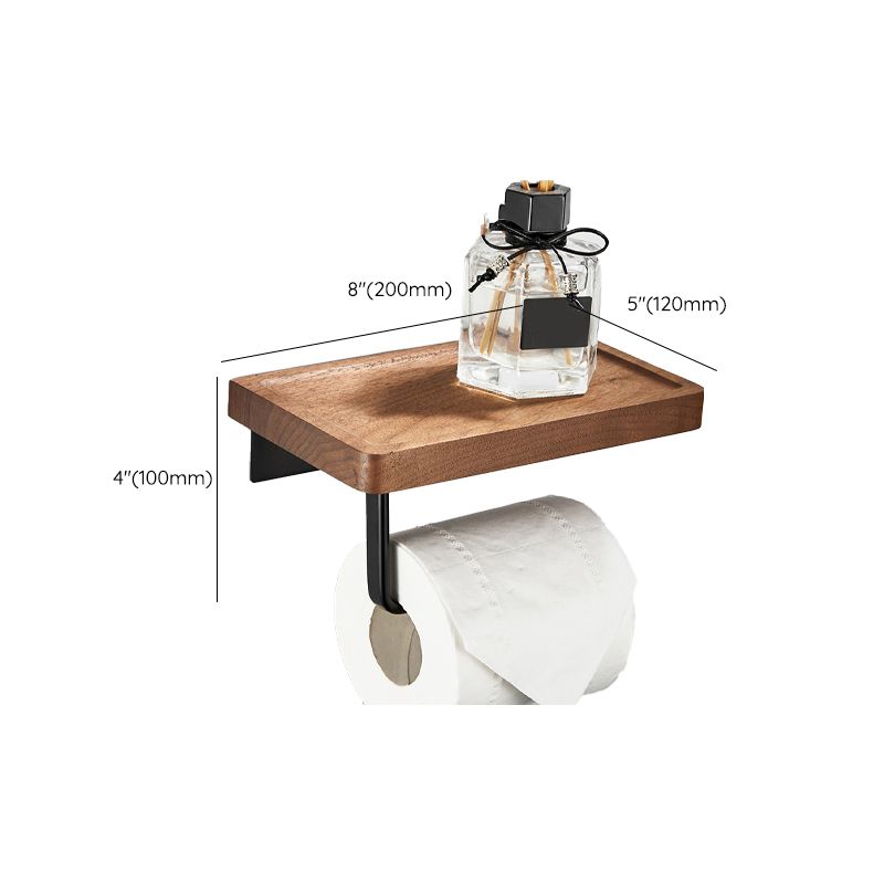 Maliben | Wood And Aluminum Bath Accessory Set Black Bathroom Accessory Kit