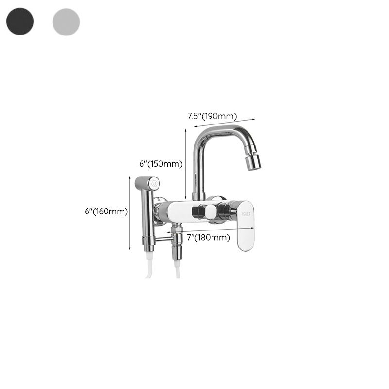 Maliben | Metal Bathtub Faucet Trim Contemporary Lever Handle Bathtub Faucet Trim
