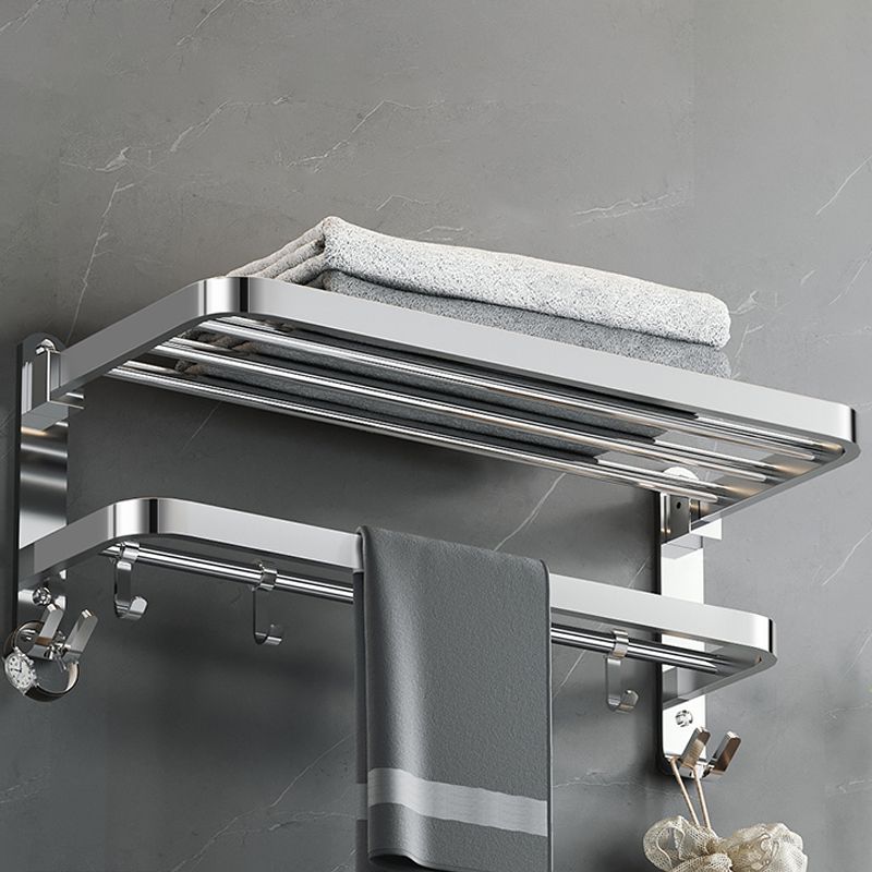 Maliben | Polished Chrome Modern Bathroom Accessory Set In Stainless Steel With Bath Shelf/Towel Bar