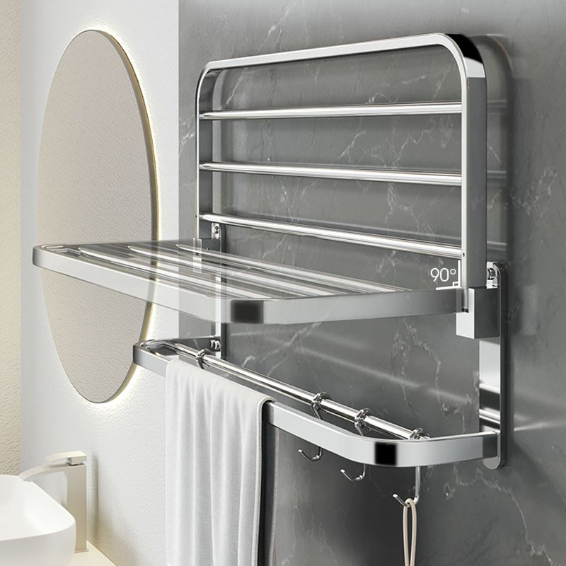 Maliben | Polished Chrome Modern Bathroom Accessory Set In Stainless Steel With Bath Shelf/Towel Bar