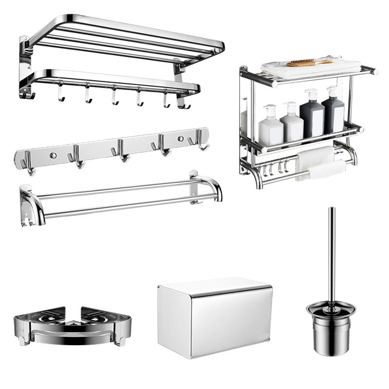Maliben | Contemporary Bathroom Accessory Set Made Of Chrome-Plated Stainless Steel With Bathrobe Hooks/Towel Rail