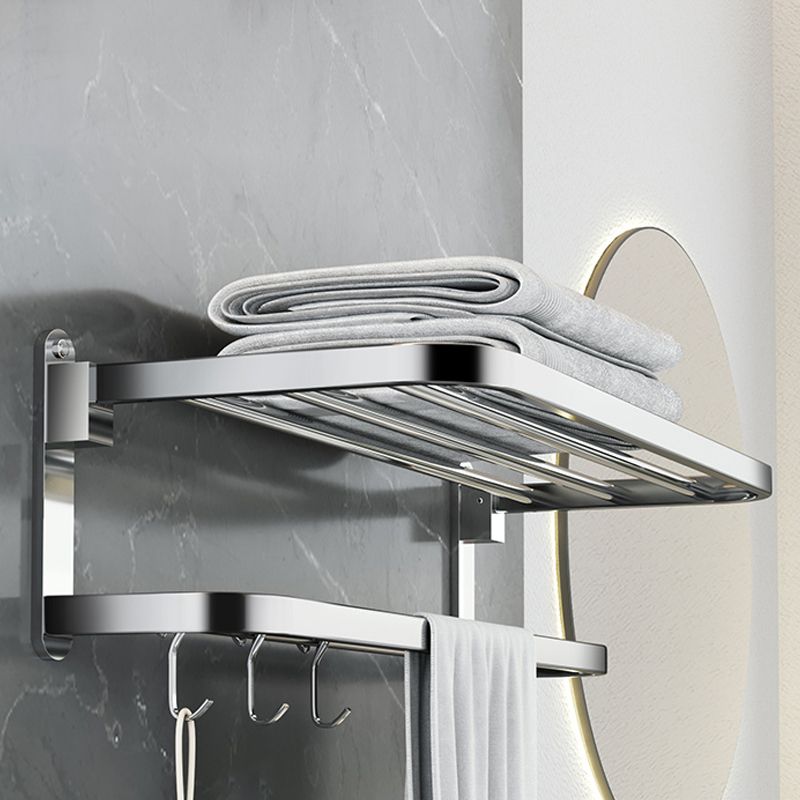 Maliben | Polished Chrome Modern Bathroom Accessory Set In Stainless Steel With Bath Shelf/Towel Bar