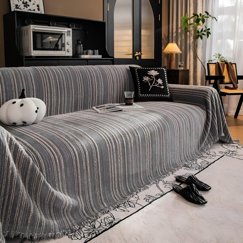 Maliben | Regal Stripes Chenille Sofa Cover