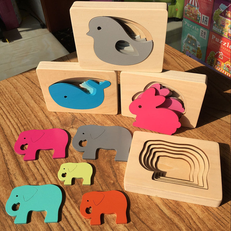 Maliben | Ecotoys Animato™ | Stimulate Learning Through Play - Animals 3d Wooden Puzzle