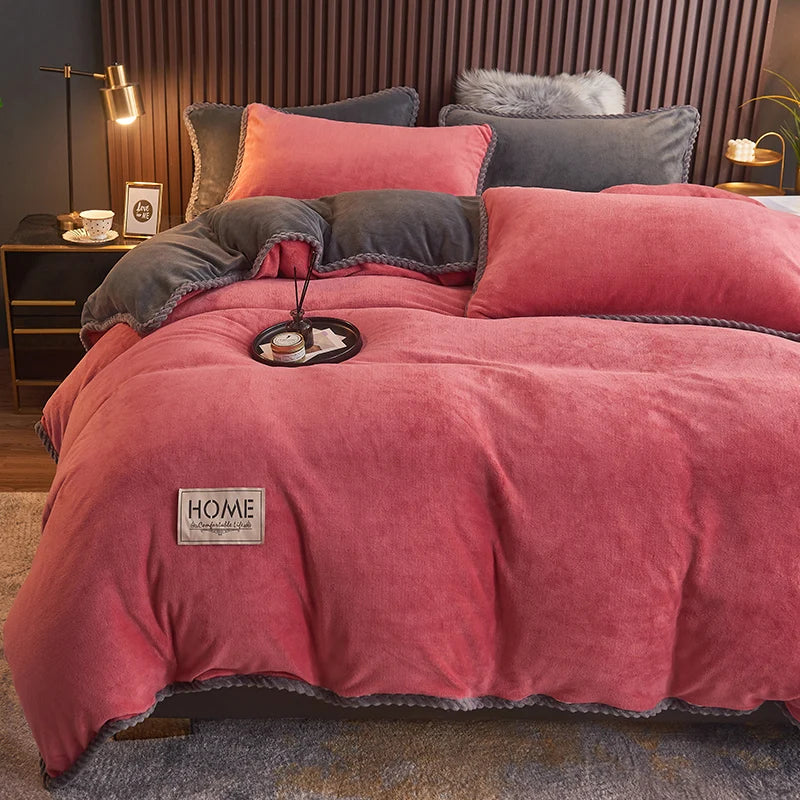 Maliben | Luxury Velvet Fleece Duvet Cover Set - Plushhaven