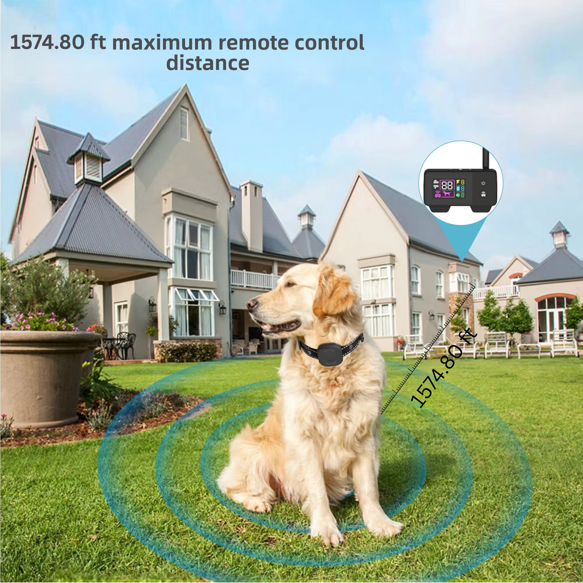 Maliben Ultimate Safety 1,574.8 feet Wireless Dog Fence System with Rechargeable,...