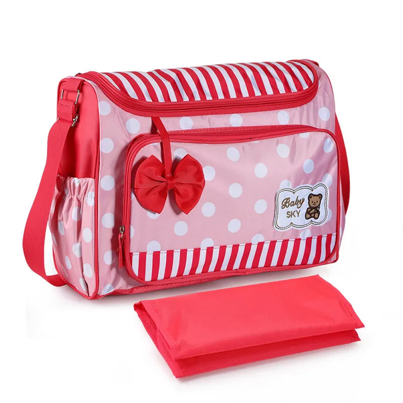 Maliben | Baby Changing Bag Blue With Changing Mat And Bottle Holder