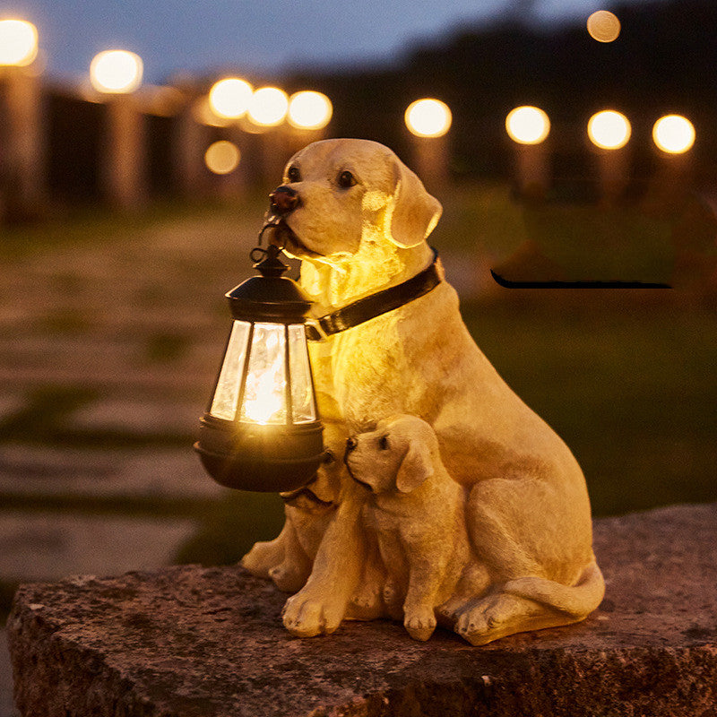 Maliben | Solar Powered Dog Statue With Led Lighting - Lumipup
