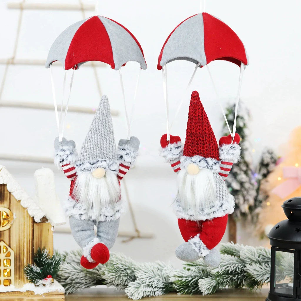 Christmas Faceless Gnome Parachute Hanging Ornament