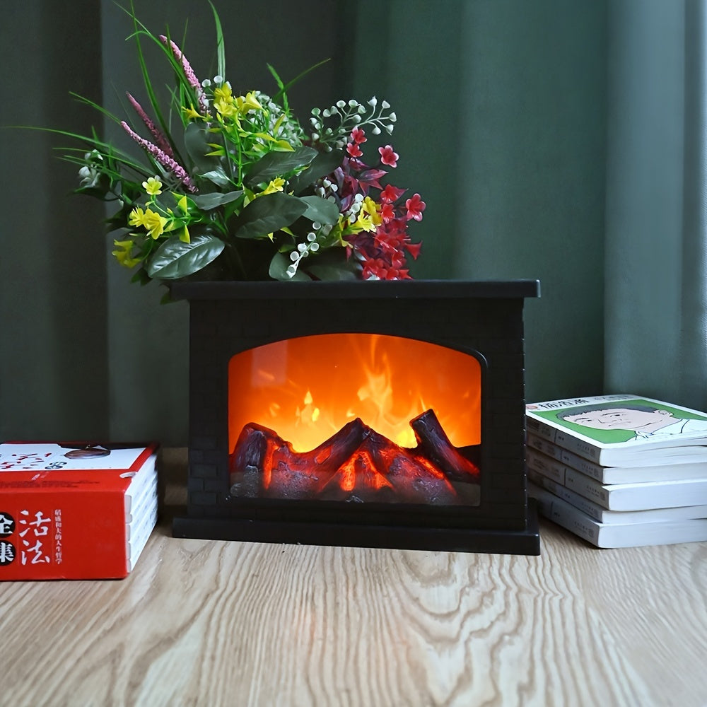 Maliben | Cozy Rectangular Fireplace Lantern Stove Lamp - Realistic Simulation Flame Lights