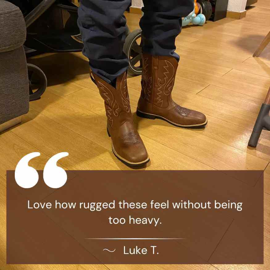 Rugged Men’S Leather Western Boots