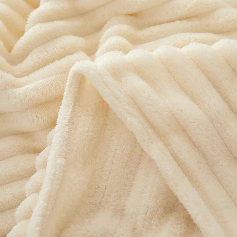 Maliben | Wide Striped Flannel Fleece Blanket - Cozystripe