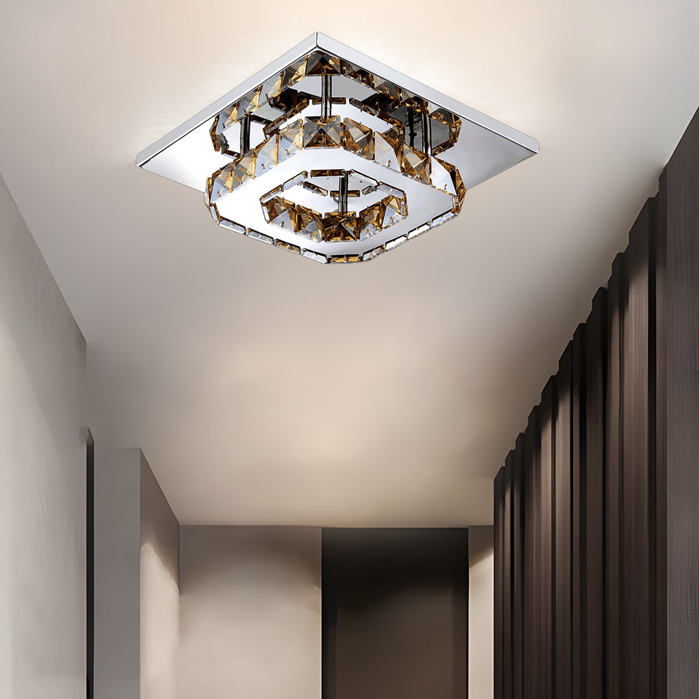 Maliben | Ceiling Light Crystal Led Modern Flush Fixture