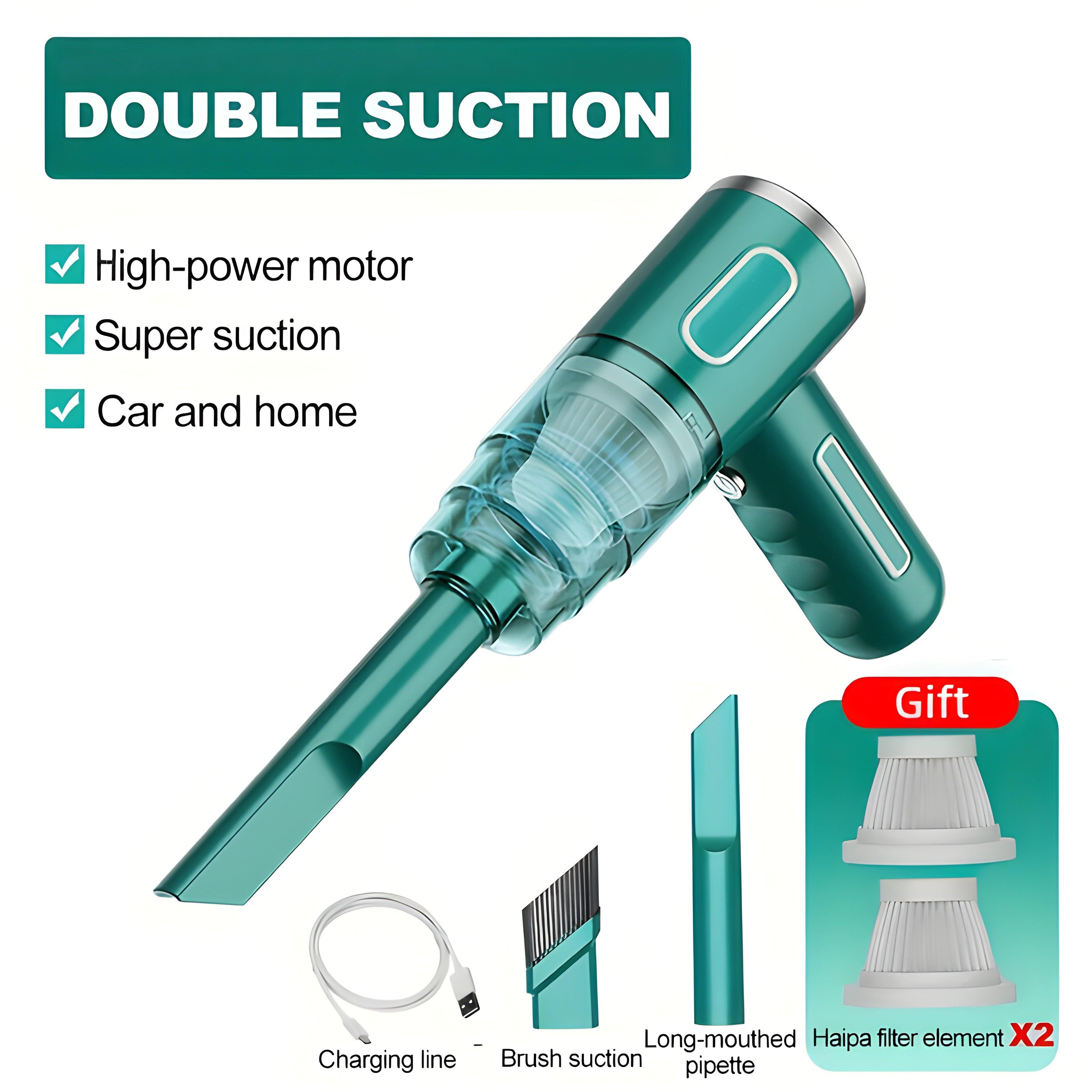 Maliben | Powerclean - Portable Usb Rechargeable Vacuum Cleaner For Car And Home