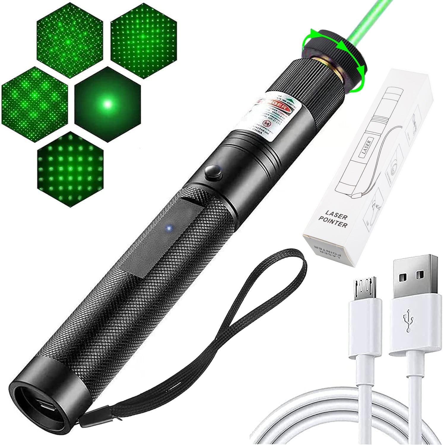 Usb303 Rechargeable Laser Pen Laser Lamp High Power Green Light Purple Light Red Infrared Command Pen