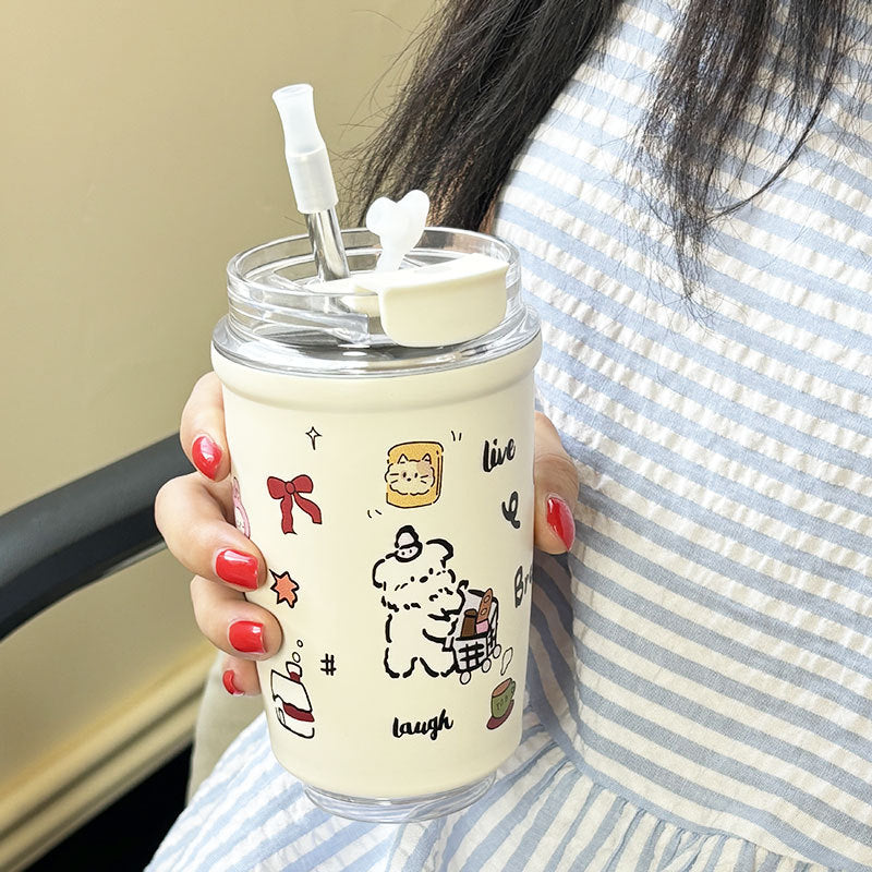 Thermos Cup | High-Value Cute Double Wall 24h Heat Retention Leakproof