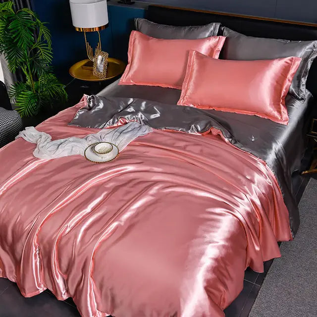 Maliben | Luxury Solid Satin Duvet Cover - Silkserenity