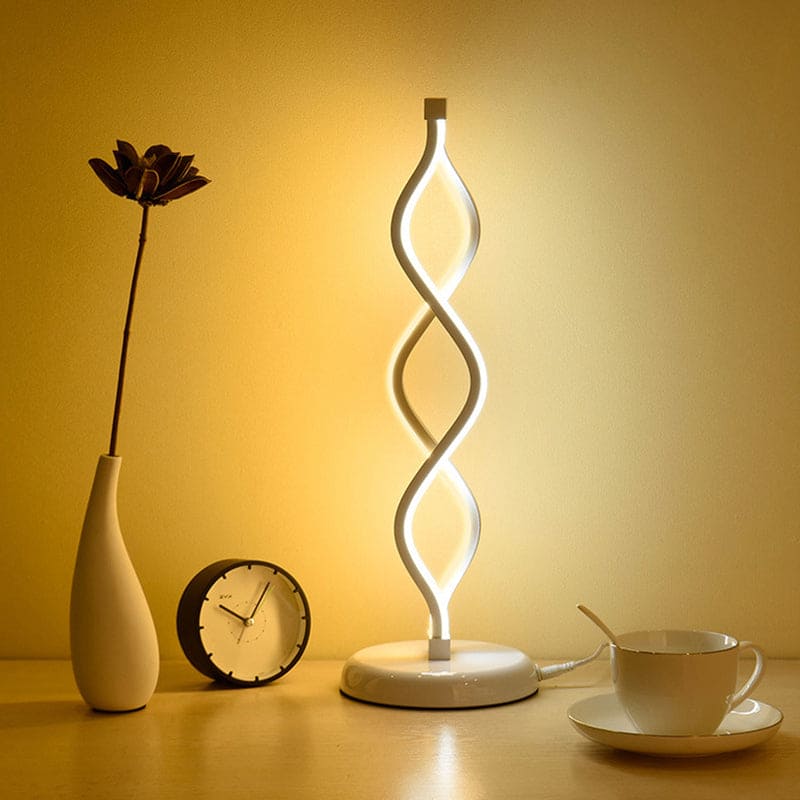 Maliben | Elegant White Led Spiral Table Lamp – Perfect For Stylish Spaces