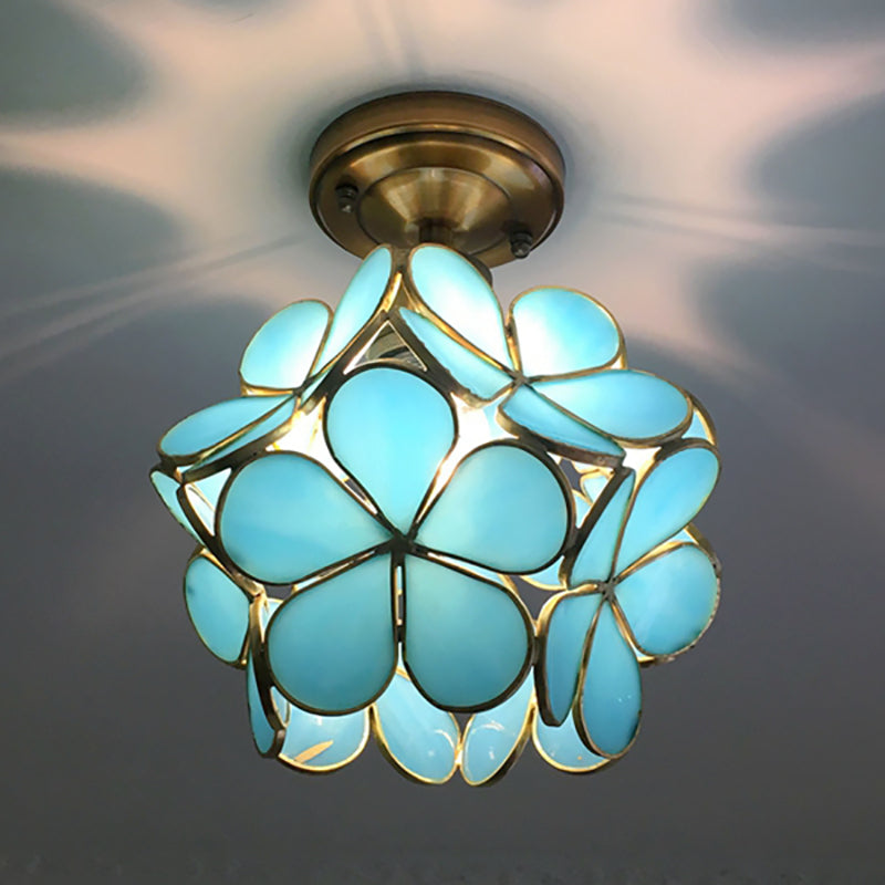 MAliben | Floralglow Retro Ceiling Light - Retro Tiffany Ceiling Light For a Enchanting Interior
