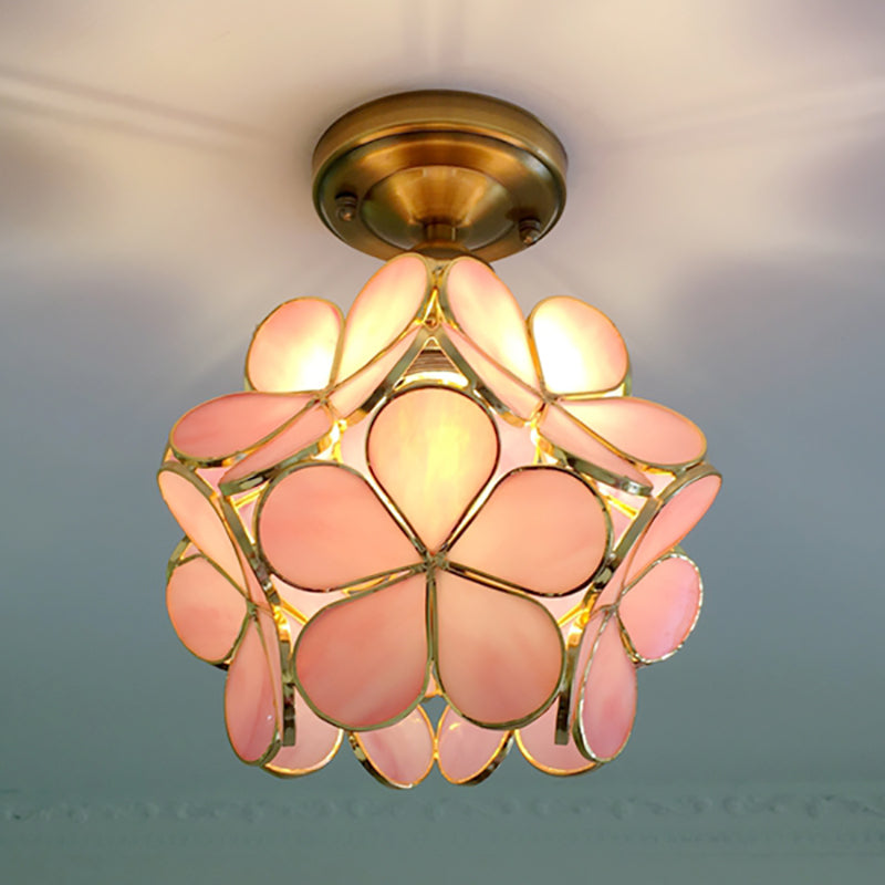 MAliben | Floralglow Retro Ceiling Light - Retro Tiffany Ceiling Light For a Enchanting Interior