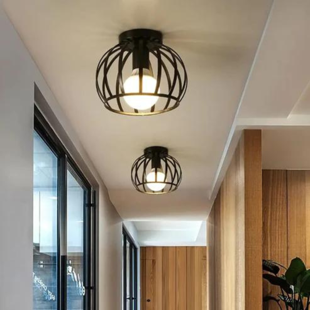 Maliben | Trendy Industrial Ceiling Lamp With Open Design - Forgelight
