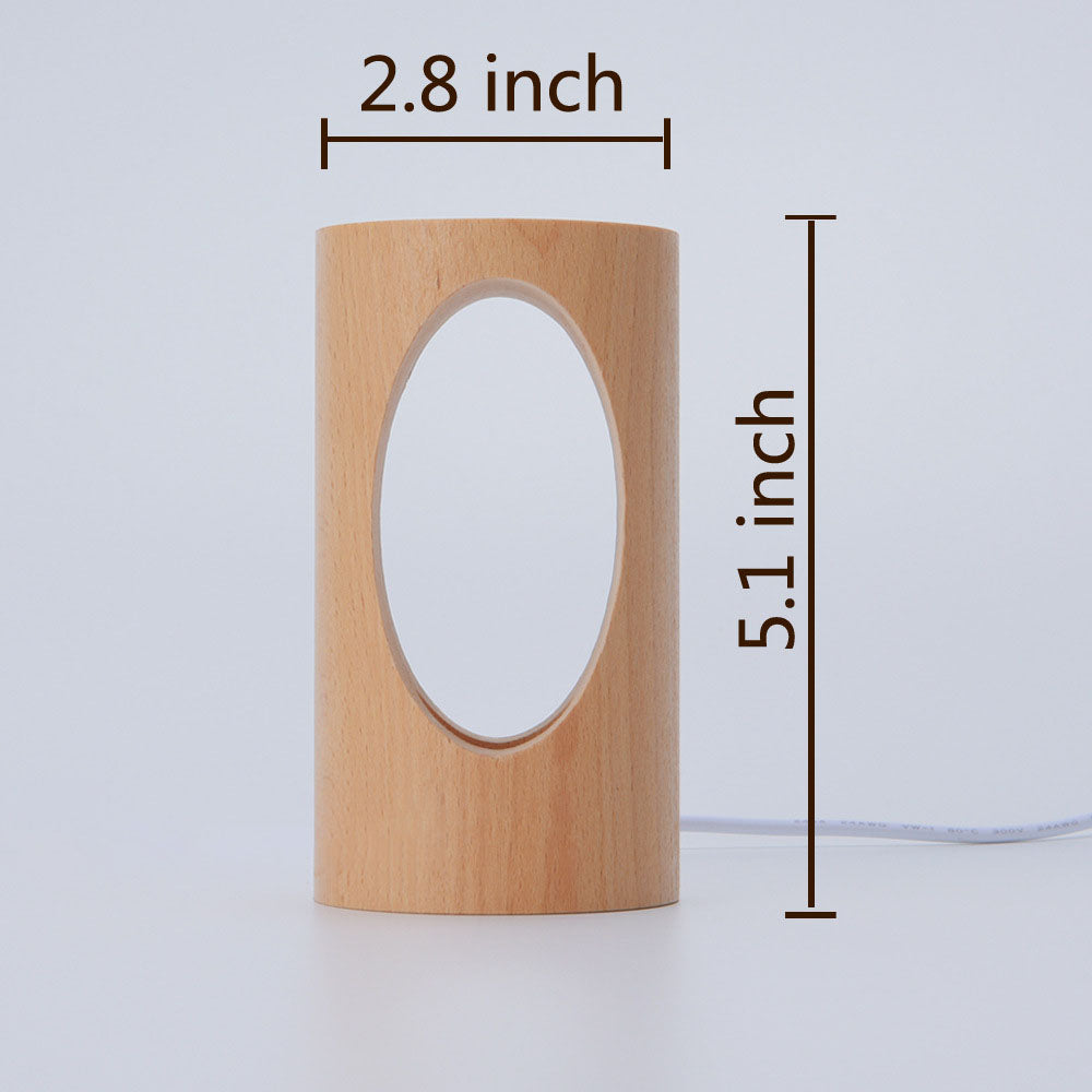 Maliben | Japanese Solid Wood Rectangular Column Led Night Lamp Usb Table Lamp
