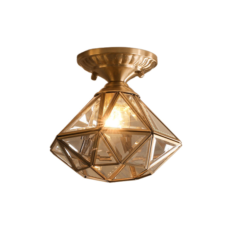 Maliben | Starluxe Ceiling Light - Traditional Brass Ceiling Lamp With Glass