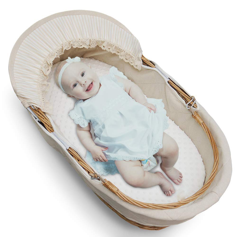 Maliben | Moses Basket Mattress Cover – Soft & Non-Slip Cover For Baby Basket Mattress